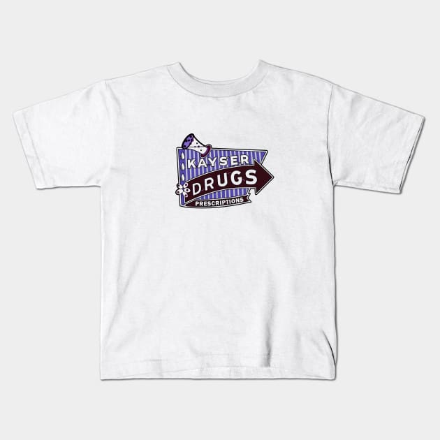Kayser Drug Store - Highland, Illinois Kids T-Shirt by Domelight Designs